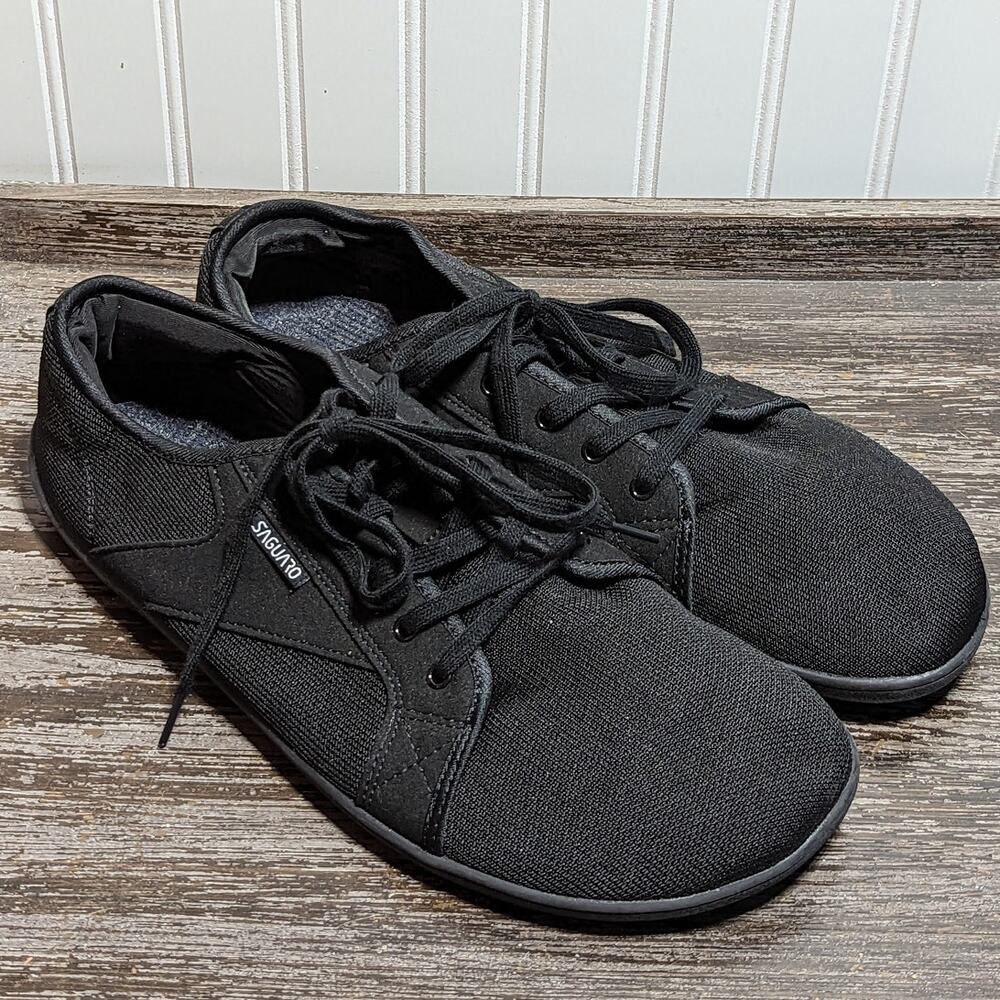 Saguaro Men's Black Barefoot Minimalist Lace Up Shoe Size 48